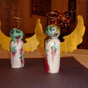 Zombie Angels for Nanner's Twisted Christmas Ornaments Swap
