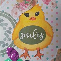 Easter Challenge 2024 Card 1 Baby Duckling with Colored Eggs